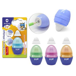 Bismark 329985 Goma borrar con sacapuntas manual en forma de huevo, Multicolor