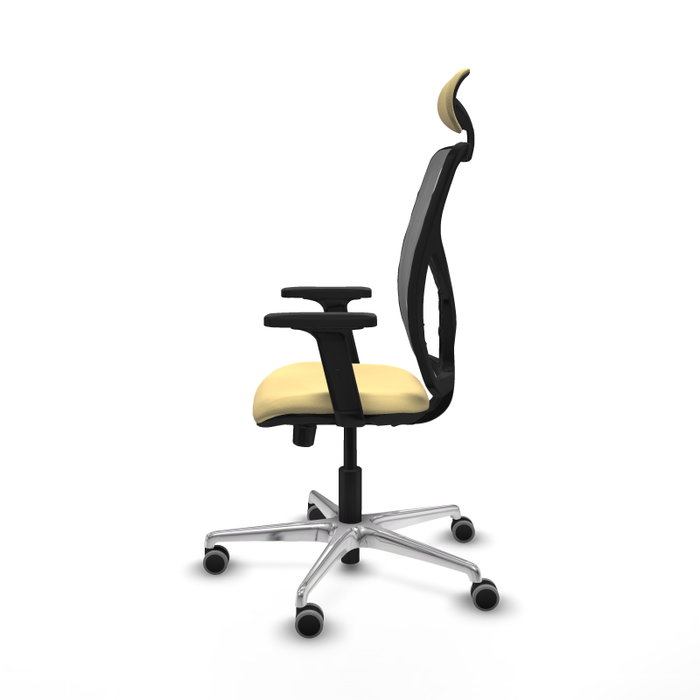 PIQUERAS Y CRESPO Silla de oficina Motilla con mecanismo Sincro/Traslack, Crema y Gris