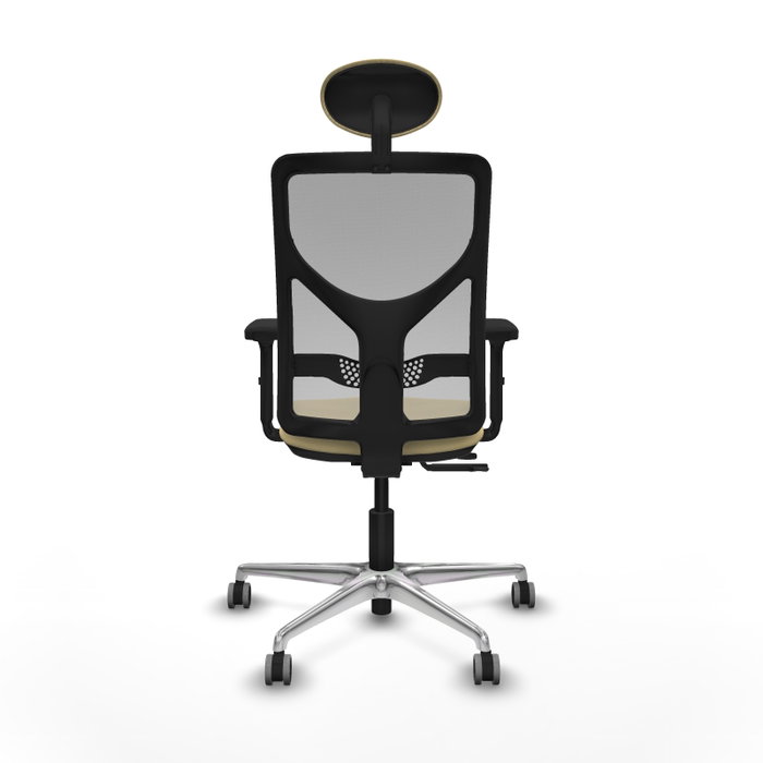 PIQUERAS Y CRESPO Silla de oficina Motilla con mecanismo Sincro/Traslack, Crema y Gris