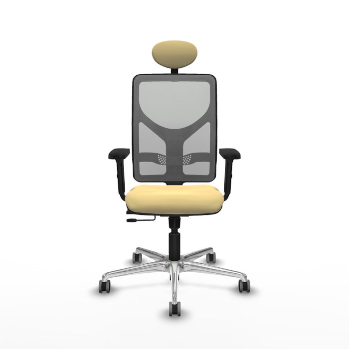 PIQUERAS Y CRESPO Silla de oficina Motilla con mecanismo Sincro/Traslack, Crema y Gris