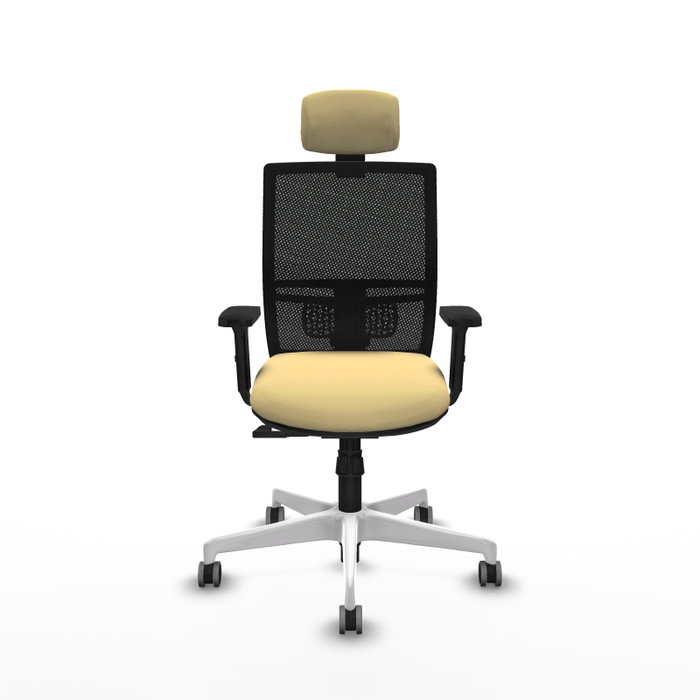 PIQUERAS Y CRESPO Silla de oficina Yunquera con mecanismo Sincro, Crema y Negro PIQUERAS Y CRESPO Silla de oficina Yunquera con mecanismo Sincro, Crema y Negro