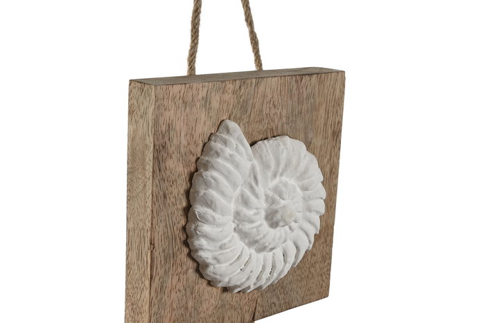 DKD Home Decor Decoración Colgante Mediterráneo Natural Blanco Mango y Resina 4 x 80 x 15.5 cm (2 Unidades)