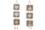 DKD Home Decor Decoración Colgante Mediterráneo Natural Blanco Mango y Resina 4 x 80 x 15.5 cm (2 Unidades)