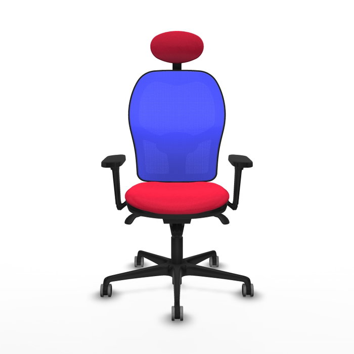 PIQUERAS Y CRESPO Silla de oficina Jorquera con mecanismo Sincro, Tela Roja y Malla Azul PIQUERAS Y CRESPO Silla de oficina Jorquera con mecanismo Sincro, Tela Roja y Malla Azul