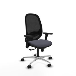 PIQUERAS Y CRESPO Silla de oficina Cilanco con mecanismo Sincro, Gris oscuro y Negro