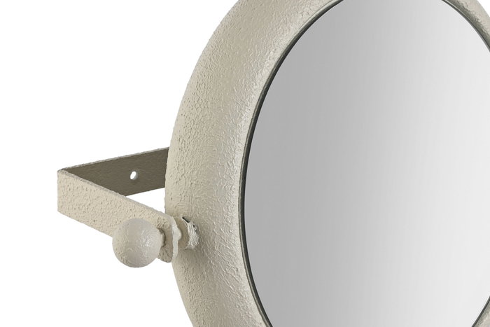 DKD Home Decor Espejo de Metal Rugoso Blanco 37x13x29 cm