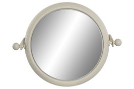 DKD Home Decor Espejo de Metal Rugoso Blanco 37x13x29 cm