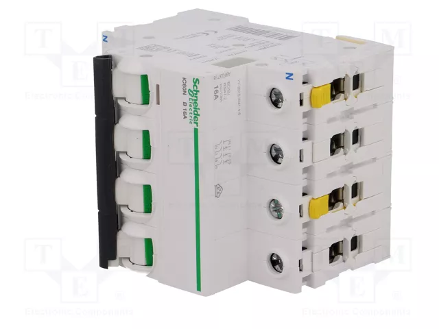 SCHNEIDER ELECTRIC Interruptor magnetotérmico iC60N 16A 3+N 400V AC 6kA SCHNEIDER ELECTRIC Interruptor magnetotérmico iC60N 16A 3+N 400V AC 6kA