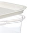 Leknes Set de 5 Fiambreras Cuadradas de Plástico 1000 ml, Transparentes/Blancas, Apto Microondas y Lavavajillas, 17.3 x posting text 14 x 16 cm (Set de 12)