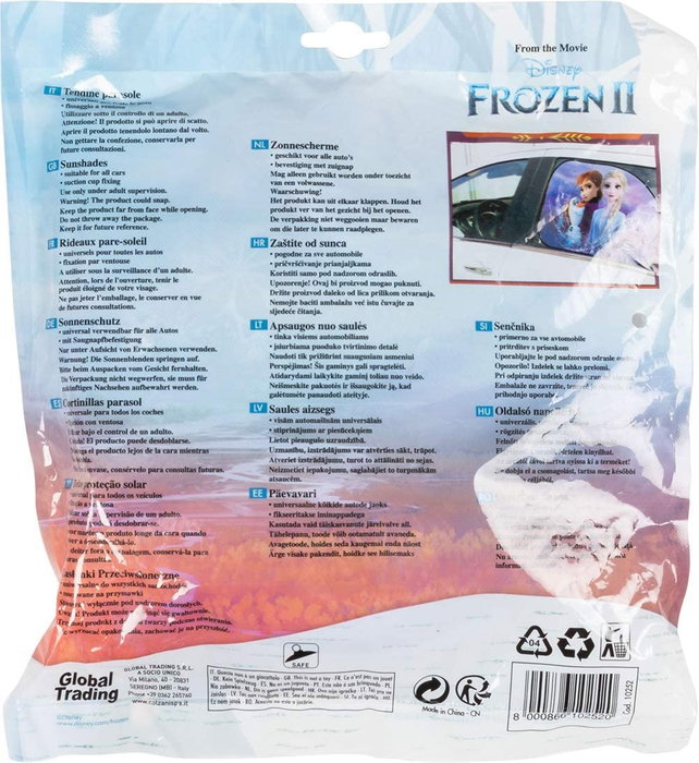 Disney Frozen Cortinas Laterales Coche Trapecio 65x38 cm 2 Piezas CZ10252