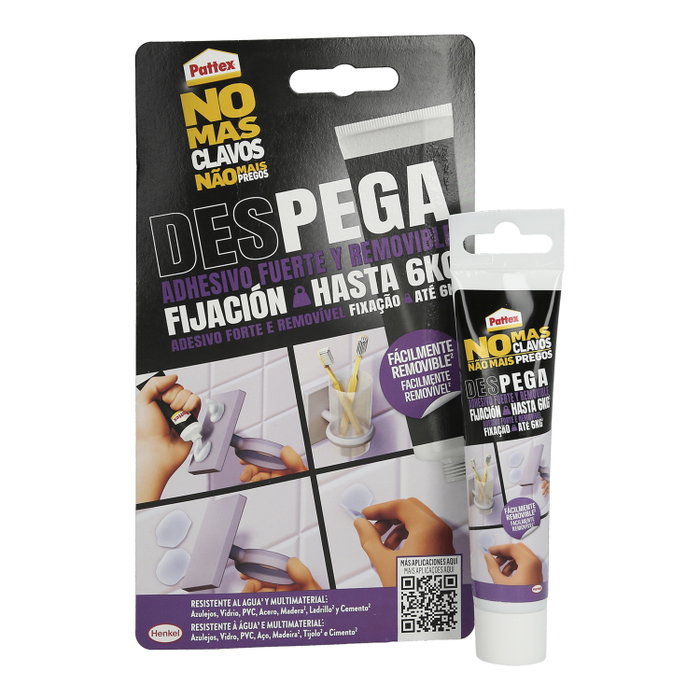 PATTEX No Más Clavos Despega 44g Transparente de Adhesivo de Montaje Removible PATTEX No Más Clavos Despega 44g Transparente de Adhesivo de Montaje Removible
