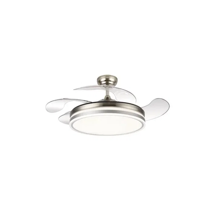 Calima 2s Ventilador de techo 900 mm con mando a distancia, 6 velocidades y luz LED integrada, nickel satinado Calima 2s Ventilador de techo 900 mm con mando a distancia, 6 velocidades y luz LED integrada, nickel satinado