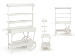 Ibergarden Expositor Madera Blanco 4 Baldas Techo 118 x 176.5 x 58 cm