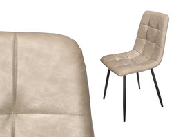 Giftdecor Silla Ancha Cuero Gris 60 x 42 x 63 cm (Set de 4)