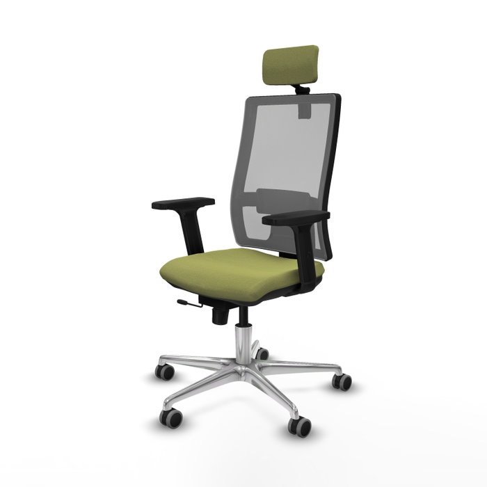 PIQUERAS Y CRESPO Silla de oficina Horna con mecanismo Sincro/Traslack Verde oliva y Gris