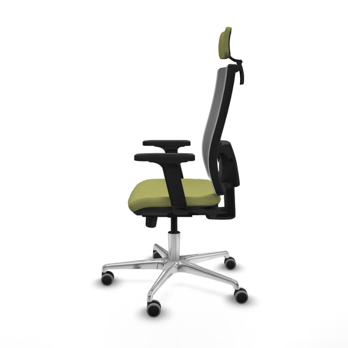 PIQUERAS Y CRESPO Silla de oficina Horna con mecanismo Sincro/Traslack Verde oliva y Gris