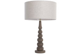 DKD Home Decor Lámpara de Sobremesa Mango y Lino Marrón