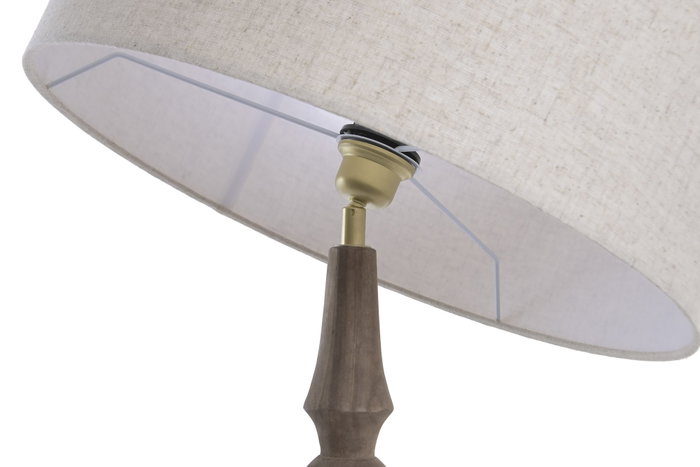 DKD Home Decor Lámpara de Sobremesa Mango y Lino Marrón