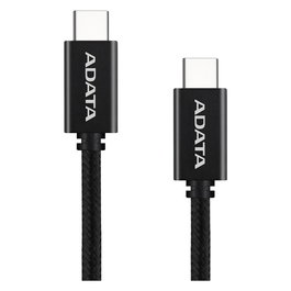 ADATA CACC-100PN-BK Cable USB-C a USB-C 1 Metro Negro USB 2.0 Compatible con PD 3.0 y QC 3.0 Hasta 100W de Carga Rápida