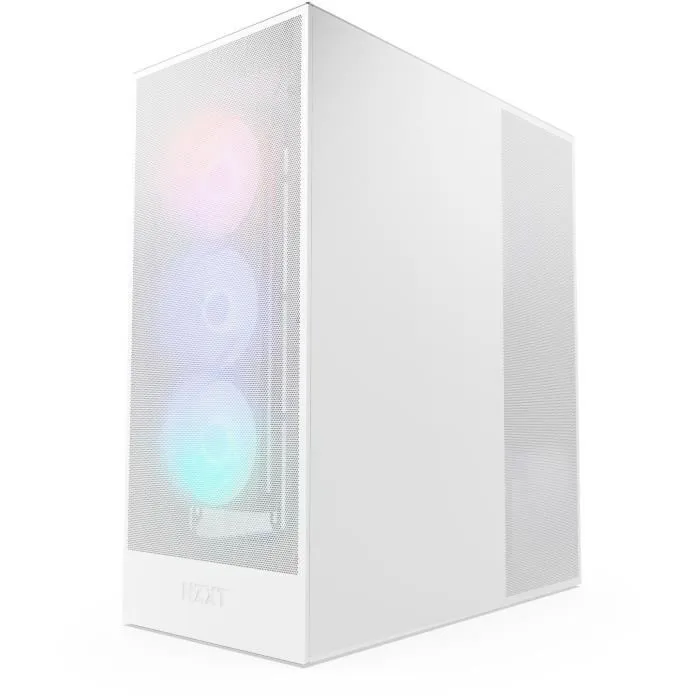 Nzxt NZX0810074845588 H7 Flow RGB Caja de Torre Media con Ventiladores RGB Incluidos, Color Blanco