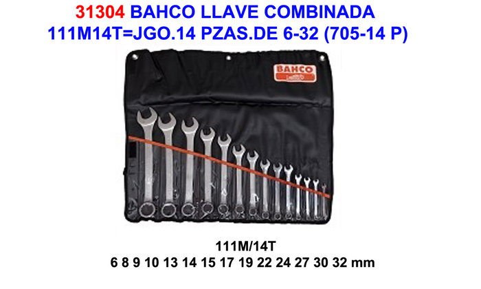 BAHCO Juego de 14 llaves combinadas 6-32 mm BAHCO Juego de 14 llaves combinadas 6-32 mm