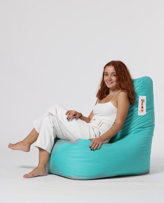 Atelier Del Sofa Puf de Jardín Turquoise, Máxima Comodidad y Estilo, Resistente al Agua, Fácil de Limpiar, Interior 100% Poliéster, Asiento 60 cm