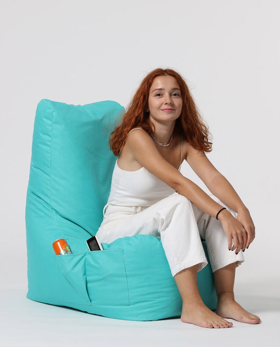 Atelier Del Sofa Puf de Jardín Turquoise, Máxima Comodidad y Estilo, Resistente al Agua, Fácil de Limpiar, Interior 100% Poliéster, Asiento 60 cm