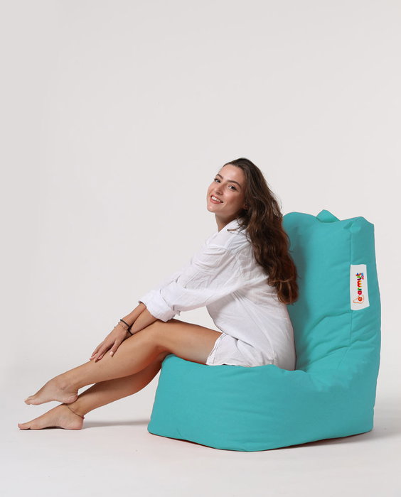 Atelier Del Sofa Puf de Jardín Turquoise, Máxima Comodidad y Estilo, Resistente al Agua, Fácil de Limpiar, Interior 100% Poliéster, Asiento 60 cm