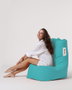 Atelier Del Sofa Puf de Jardín Turquoise, Máxima Comodidad y Estilo, Resistente al Agua, Fácil de Limpiar, Interior 100% Poliéster, Asiento 60 cm