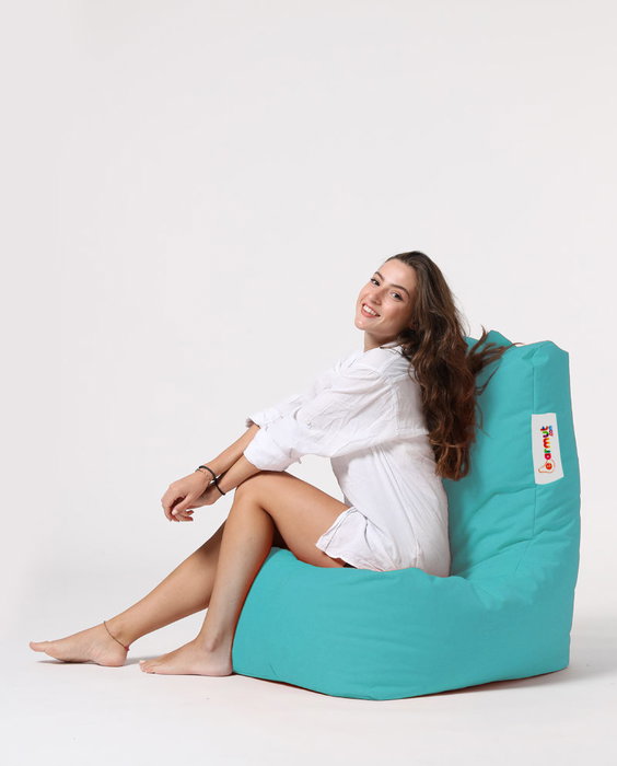 Atelier Del Sofa Puf de Jardín Turquoise, Máxima Comodidad y Estilo, Resistente al Agua, Fácil de Limpiar, Interior 100% Poliéster, Asiento 60 cm