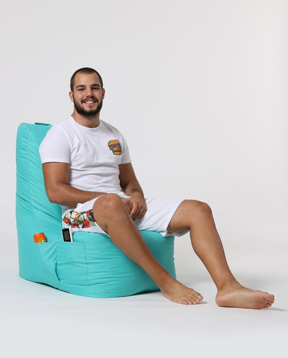 Atelier Del Sofa Puf de Jardín Turquoise, Máxima Comodidad y Estilo, Resistente al Agua, Fácil de Limpiar, Interior 100% Poliéster, Asiento 60 cm