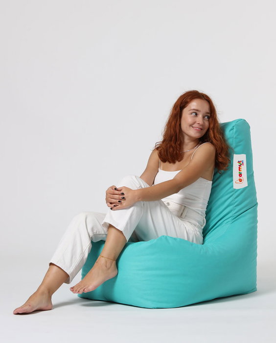 Atelier Del Sofa Puf de Jardín Turquoise, Máxima Comodidad y Estilo, Resistente al Agua, Fácil de Limpiar, Interior 100% Poliéster, Asiento 60 cm