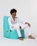 Atelier Del Sofa Puf de Jardín Turquoise, Máxima Comodidad y Estilo, Resistente al Agua, Fácil de Limpiar, Interior 100% Poliéster, Asiento 60 cm