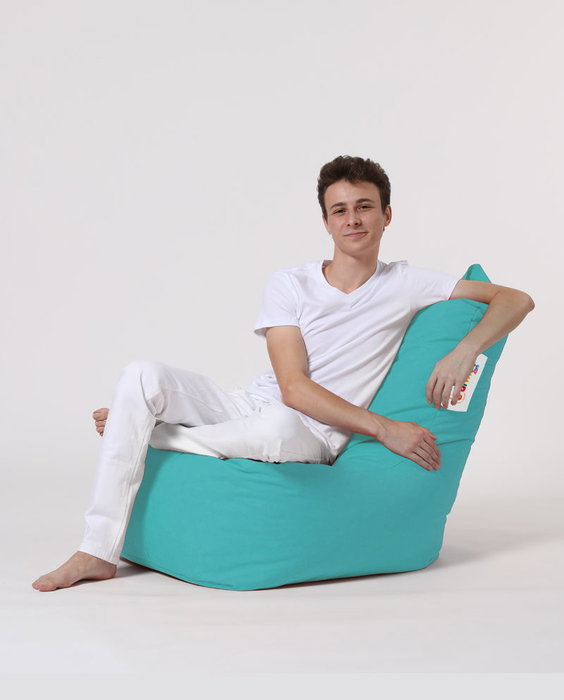 Atelier Del Sofa Puf de Jardín Turquoise, Máxima Comodidad y Estilo, Resistente al Agua, Fácil de Limpiar, Interior 100% Poliéster, Asiento 60 cm
