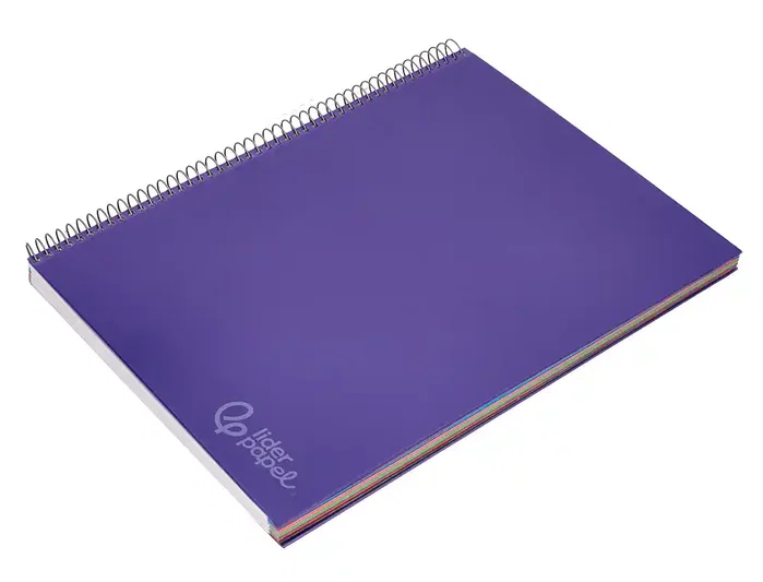 Liderpapel Cuaderno espiral A4 Micro Jolly tapa forrada lila 140 hojas 75gr cuadro 5mm