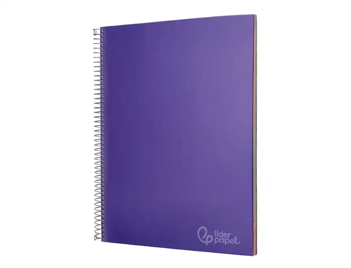 Liderpapel Cuaderno espiral A4 Micro Jolly tapa forrada lila 140 hojas 75gr cuadro 5mm