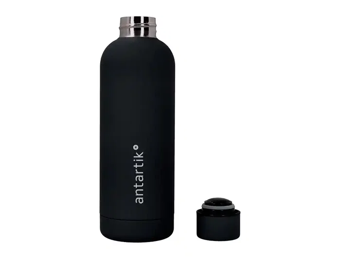 Antartik Botella portalíquidos isotérmica de acero inoxidable negra 500 ml