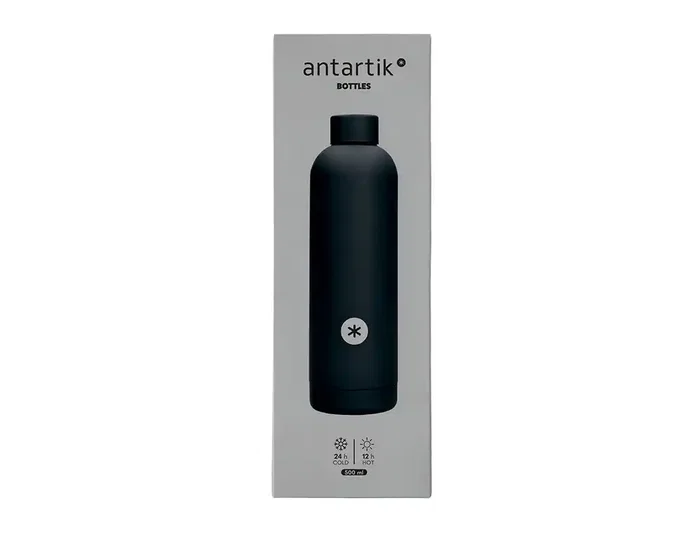 Antartik Botella portalíquidos isotérmica de acero inoxidable negra 500 ml