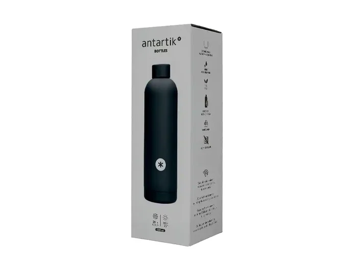 Antartik Botella portalíquidos isotérmica de acero inoxidable negra 500 ml