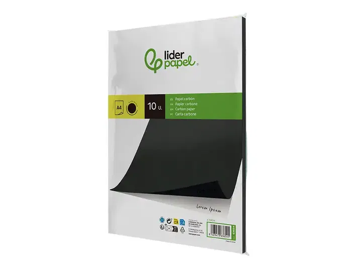 Liderpapel Papel Carbon Negro DIN A4 Bolsa de 10 Hojas Liderpapel Papel Carbon Negro DIN A4 Bolsa de 10 Hojas