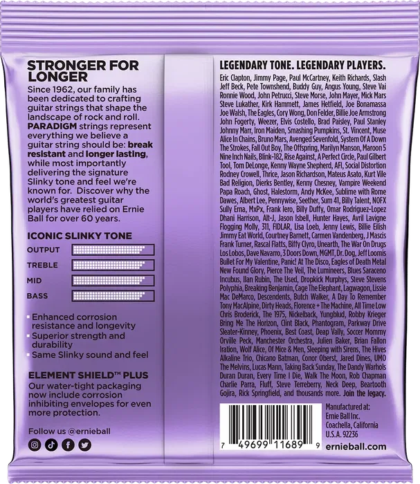 ERNIEBALL Paradigm Slinky Ultra 10-48 Juego de Cuerdas Eléctrica - Máxima Resistencia y Durabilidad