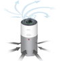 Hoover HHP50 Purificador de Aire para Habitaciones Grandes hasta 110m², CADR 330m³/h, Filtro HEPA H13, Sensores VOC, CO, Temperatura y Humedad