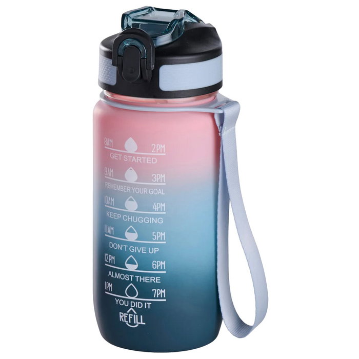 Day Botella Motivacional 500 Ml con Marcador de Tiempo y Correa Day Botella Motivacional 500 Ml con Marcador de Tiempo y Correa