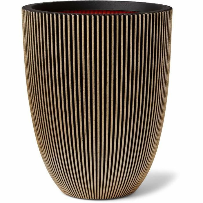 Capi Europe Florero Elegant Groove 34x46 cm Negro y dorado 445494 Capi Europe Florero Elegant Groove 34x46 cm Negro y dorado 445494