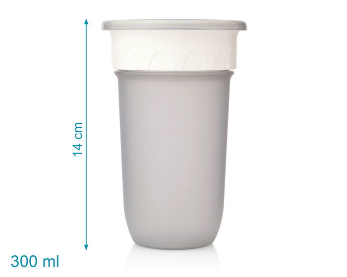 KioKids Vaso Step 3 Anti-Derrame Gris 300 mL +12 Meses