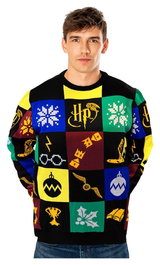 Harry Potter Sudadera navideña Deluxe Patchwork Knitted Talla XXL