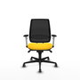 PIQUERAS Y CRESPO Alares Silla de oficina sincro con malla negra y asiento amarillo
