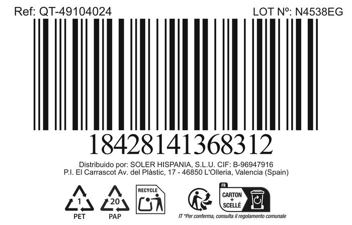 Inde Cacerola 24 cm (5,5 Litros) de Acero Inoxidable con Tapa, Hermes Matt (4 Unidades)