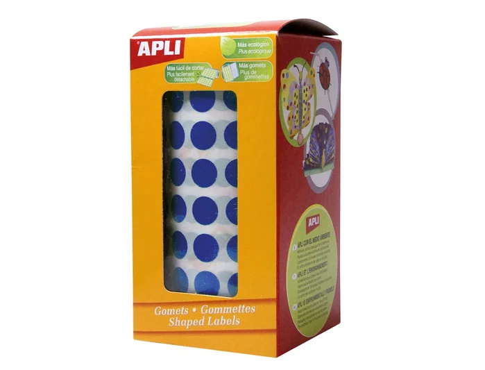 Apli Gomets Redondos 20mm Azul Rollo de 1770 Unidades