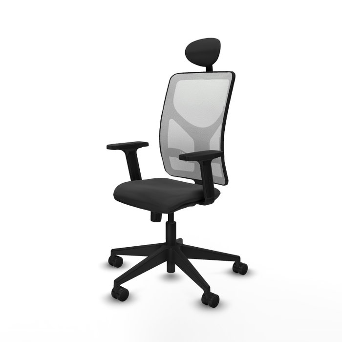 PIQUERAS Y CRESPO Silla de oficina Motilla Gris oscuro con malla Blanca